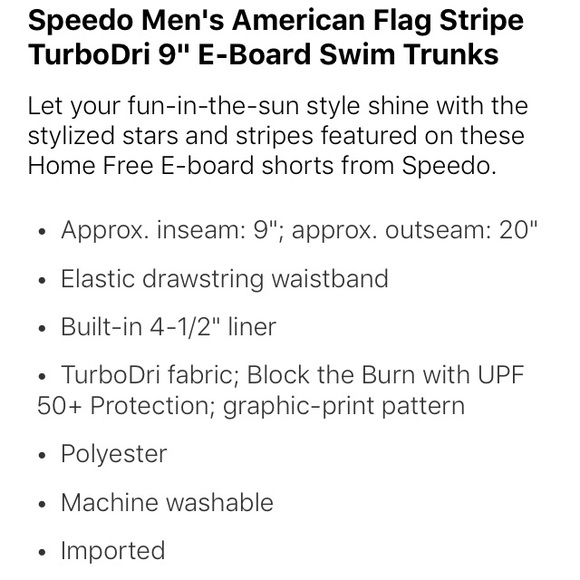 NWT Mens Speedo American Flag Swim Trunks - Picture 2 of 2